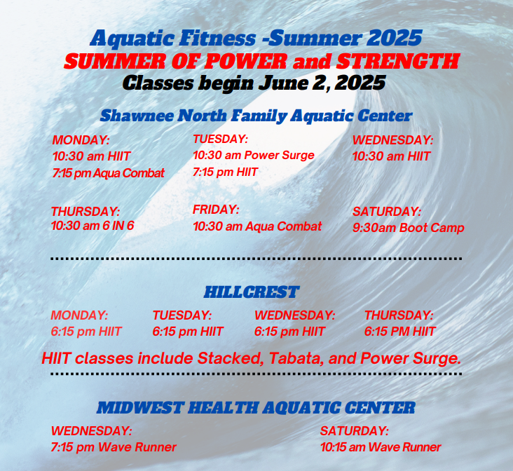 Aquatic Fitness Classes Schedule 2025