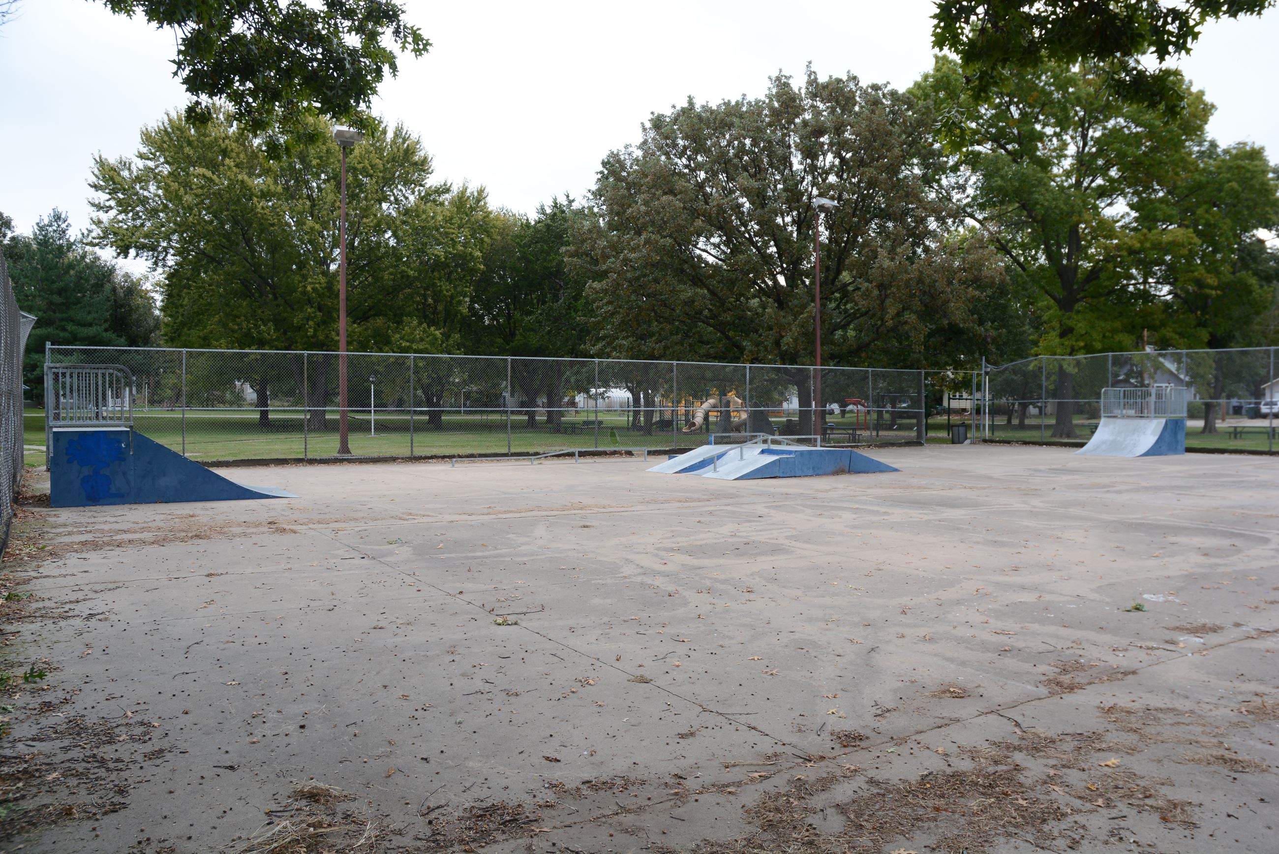 Ramps and jumps in Chesney skate park